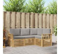 vidaXL Set di divani da esterno 4 pcs Bianco e Grigio Chiaro