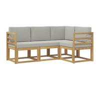 vidaXL Set di divani da esterno 4 pcs Bianco e Grigio Chiaro, Divano moderno da giardino, set lounge per terrazzo, patio, mobili resistenti per vivibilità