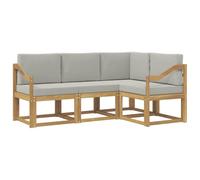 vidaXL Set di divani da esterno 4 pcs Bianco e Grigio Chiaro, Divano moderno da giardino, set lounge per terrazzo, patio, mobili resistenti per vivibilità