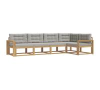 vidaXL Set di divani da esterno 4 pcs Bianco e Grigio Chiaro, Set di mobili da esterno moderno, resistente alle intemperie, divano lounge comodo, versatile per il patio