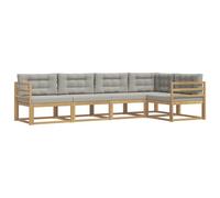 vidaXL Set di divani da esterno 4 pcs Bianco e Grigio Chiaro, Set di mobili da esterno moderno, resistente alle intemperie, divano lounge comodo, versatile per il patio