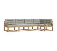 vidaXL Set di divani da esterno 4 pcs Bianco e Grigio Chiaro, Set di mobili da esterno moderno, resistente alle intemperie, divano lounge comodo, versatile per il patio