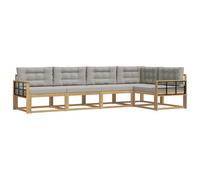 vidaXL Set di divani da esterno 4 pcs Bianco e Grigio Chiaro, Set di mobili da esterno moderno, resistente alle intemperie, divano lounge comodo, versatile per il patio