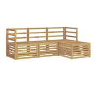 vidaXL Set di divani da esterno 4 pcs Bianco Legno di Acacia Massello, Arredamento da giardino, divano moderno per terrazza, set lounge per un comfort all'aperto