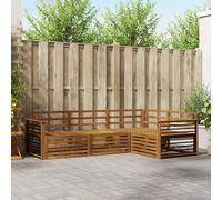 vidaXL Set di divani da esterno 4 pcs Naturale, Divano Sezionale Moderno per Giardino, Mobili Resistente per Patio, Comodo Posto per Rilassarsi all'Aperto