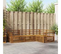 vidaXL Set di divani da esterno 4 pcs Naturale, Divano Sezionale Moderno per Giardino, Mobili Resistente per Patio, Comodo Posto per Rilassarsi all'Aperto