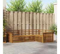 vidaXL Set di divani da esterno 4 pcs Naturale, Divano Sezionale Moderno per Giardino, Mobili Resistente per Patio, Comodo Posto per Rilassarsi all'Aperto