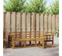 vidaXL Set di divani da esterno 4 pcs Naturale, Divano da esterno, mobili modulari, lounge da giardino, seduta patio resistente, set terrazza confortevole