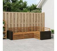 vidaXL Set di divani da esterno 4 pcs Naturale 255,5 x 176,5 x 73 cm, Divano Esterno, Set Sezionale Resistente, Mobilio da Giardino, Comfort e Stile per il Tuo Patio