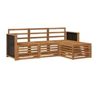vidaXL Set di divani da esterno 4 pcs Naturale, Arredamento da giardino, divano moderno per terrazza, set lounge per un comfort all'aperto