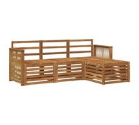 vidaXL Set di divani da esterno 4 pcs Naturale, Arredamento da giardino, divano moderno per terrazza, set lounge per un comfort all'aperto