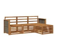 vidaXL Set di divani da esterno 4 pcs Naturale, Arredamento da giardino, divano moderno per terrazza, set lounge per un comfort all'aperto