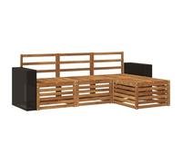 vidaXL Set di divani da esterno 4 pcs Naturale, Arredamento da giardino, divano moderno per terrazza, set lounge per un comfort all'aperto