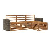 vidaXL Set di divani da esterno 4 pcs Naturale, Arredamento da giardino, divano moderno per terrazza, set lounge per un comfort all'aperto