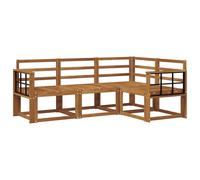 vidaXL Set di divani da esterno 4 pcs Naturale, Divano da esterno, mobili modulari, lounge da giardino, seduta patio resistente, set terrazza confortevole
