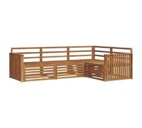 vidaXL Set di divani da esterno 4 pcs Naturale, Divano Sezionale Moderno per Giardino, Mobili Resistente per Patio, Comodo Posto per Rilassarsi all'Aperto
