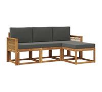 vidaXL Set di divani da esterno 4 pcs Naturale e Antracite Poliestere, Divano da esterno, arredo moderno, relax in giardino e terrazza per il comfort del patio