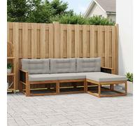vidaXL Set di divani da esterno 4 pcs Naturale e Grigio chiaro
