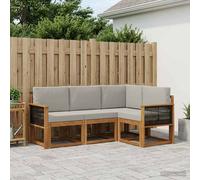 vidaXL Set di divani da esterno 4 pcs Naturale e Grigio Chiaro