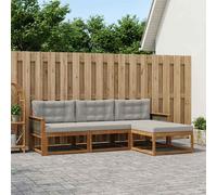 vidaXL Set di divani da esterno 4 pcs Naturale e Grigio chiaro