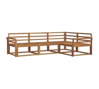 vidaXL Set di divani da esterno 4 pcs Naturale, Mobili da esterno flessibili, set moderno per patio, divano comodo per il giardino, seduta resistente agli agenti atmosferici