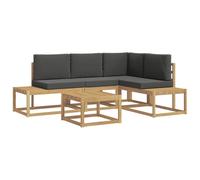 vidaXL Set di divani da esterno 4 pezzi, bianco e antracite, salotto da giardino, divano moderno, set resistente, mobile da patio per rilassarsi sulla terrazza