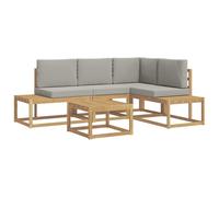 vidaXL Set di divani da esterno, 4 pezzi, bianco e grigio chiaro, divano moderno per esterni, set sezionale resistente, rilassarsi sulla terrazza