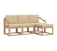 vidaXL Set di divani da esterno 4 pezzi, divano da esterno, mobile modulare moderno, area da giardino e sedie per terrazza, goditi il comfort nel tuo patio