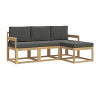 vidaXL Set di divani da esterno 4 pezzi, divano da esterno, mobile modulare moderno, area da giardino e sedie per terrazza, goditi il comfort nel tuo patio