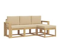 vidaXL Set di divani da esterno 4 pezzi, divano da esterno, mobile modulare moderno, area da giardino e sedie per terrazza, goditi il comfort nel tuo patio
