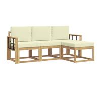 vidaXL Set di divani da esterno 4 pezzi, divano da esterno, mobile modulare moderno, area da giardino e sedie per terrazza, goditi il comfort nel tuo patio