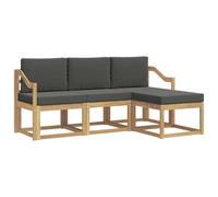 vidaXL Set di divani da esterno 4 pezzi, divano da esterno, mobile modulare moderno, area da giardino e sedie per terrazza, goditi il comfort nel tuo patio