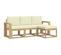 vidaXL Set di divani da esterno 4 pezzi, divano da esterno, mobile modulare moderno, area da giardino e sedie per terrazza, goditi il comfort nel tuo patio