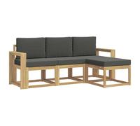 vidaXL Set di divani da esterno 4 pezzi, divano da esterno, mobili moderni, angolo lounge per giardino e terrazza, comfort per patio