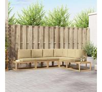 vidaXL Set di divani da esterno 4 Pezzo Bianco e Beige Poliestere