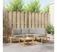 vidaXL Set di divani da esterno, 4 pezzi, bianco e grigio chiaro, divano moderno per esterni, set sezionale resistente, rilassarsi sulla terrazza