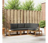 vidaXL Set di divani da esterno 4 Pezzo Naturale e Antracite, Divano da giardino, Set moderno da esterno, Seduta sezionale durevole, Lounge resistente agli agenti atmosferici, Mobili da giardino conf