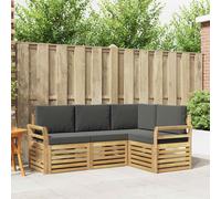 vidaXL Set di divani da esterno 4 pz Bianco e Antracite Poliestere