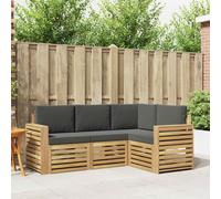 vidaXL Set di divani da esterno 4 pz Bianco e Antracite Poliestere