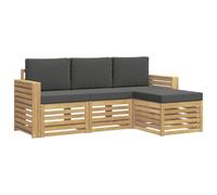 vidaXL Set di divani da esterno 4 pcs Bianco e Antracite, Divano Sezionale da Giardino, Lounge Moderna, Mobili Esterni per Comfort in Terrazza
