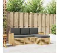 vidaXL Set di divani da esterno 4 pz Bianco e Antracite Poliestere