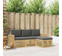 vidaXL Set di divani da esterno 4 pz Bianco e Antracite Poliestere