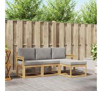 vidaXL Set di divani per esterni, 4 pezzi, bianco e grigio chiaro, divano da esterno, mobile moderno, angolo lounge per giardino e terrazza, comfort per patio