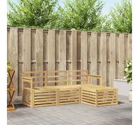 vidaXL Set divano da esterno 4 pezzi bianco 189,5 x 122,5 x 73 cm, divano da giardino, salotto moderno patio, mobili per terrazza e set comfort seduta