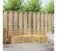 vidaXL Set di divani da esterno 4 pz Bianco Legno di Acacia Massello