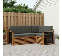 vidaXL Set di 4 divani con cuscini, in legno massello di acacia, da giardino, moderno e accogliente, per una seduta perfetta