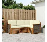 vidaXL Set di 4 divani con cuscini, in legno massello di acacia, da giardino, moderno e accogliente, per una seduta perfetta
