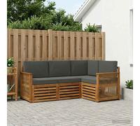 vidaXL Set di 4 divani con cuscini, in legno massello di acacia, da giardino, moderno e accogliente, per una seduta perfetta