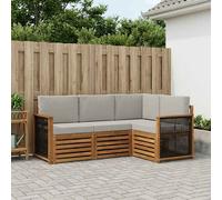 vidaXL Set di 4 divani con cuscini, in legno massello di acacia, da giardino, moderno e accogliente, per una seduta perfetta