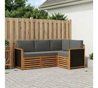 vidaXL Set di 4 divani con cuscini, in legno massello di acacia, da giardino, moderno e accogliente, per una seduta perfetta
